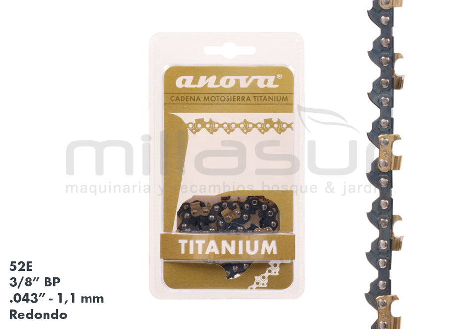 CADENA ANOVA TITANIUM 3/8″ BP – .043″ – 52 E CADENA ANOVA TITANIUM 3/8″ BP – .043″ – 52 E