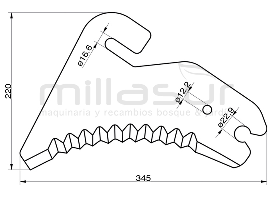 CUCHILLA DE EMPACADORA ADAPTABLE A WELGER RP2020, ...