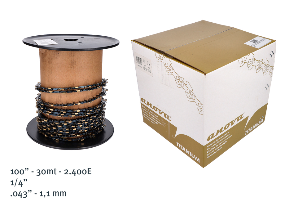 ROLLO CADENA 100" ANOVA TITANIUM 1/4" .043"