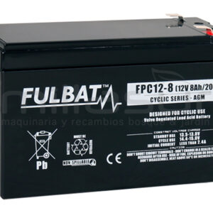 BATERIA CICLICA AGM FPC12-8 12V 8 Ah.( 151 x 65 x 99,5 )