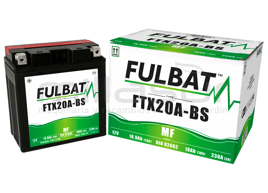 BATERIA MOTO FTX20A-BS 12V LIBRE MANTENIMIENTO 18.9Ah (150 x 87 x 161) -DER.