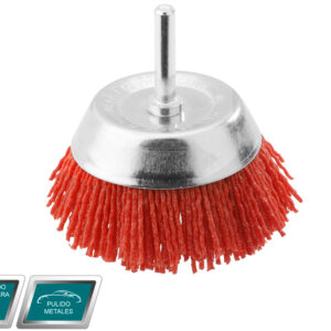 CEPILLO NYLON REDONDO PARA TALADRO (75mm – 6.3mm PUNTERA)