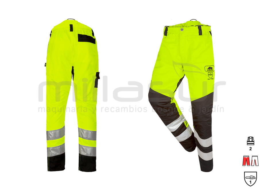 PANTALON ANTICORTE CLASE 1 ALTA VISIBILIDAD (2) AMARILLO - TALLA S