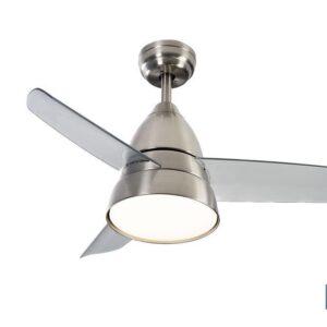 Ventilador de techo de 3 aspas con acabado en acero y con luz led | Motor DC (bajo consumo) y potencia de 55 W